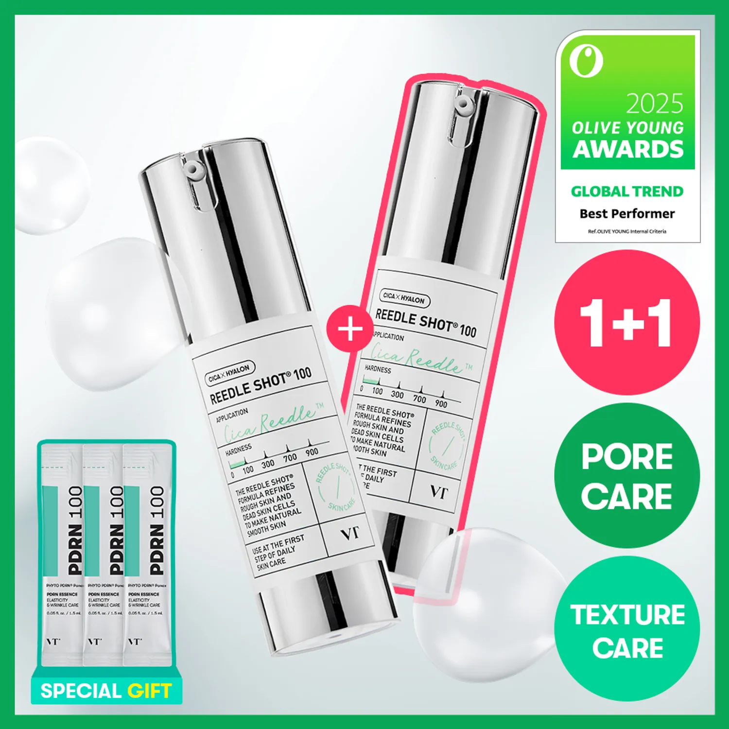 VT Reedle Shot 100 Essence 30ml Double Pack (+PDRN Essence 100 1.5ml*3ea)